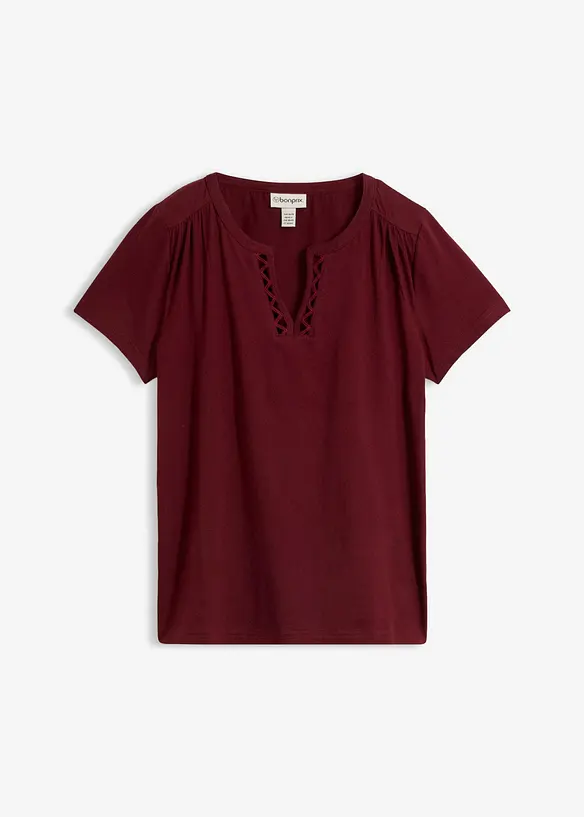 Shirt mit dekorativem Ausschnitt, bonprix
