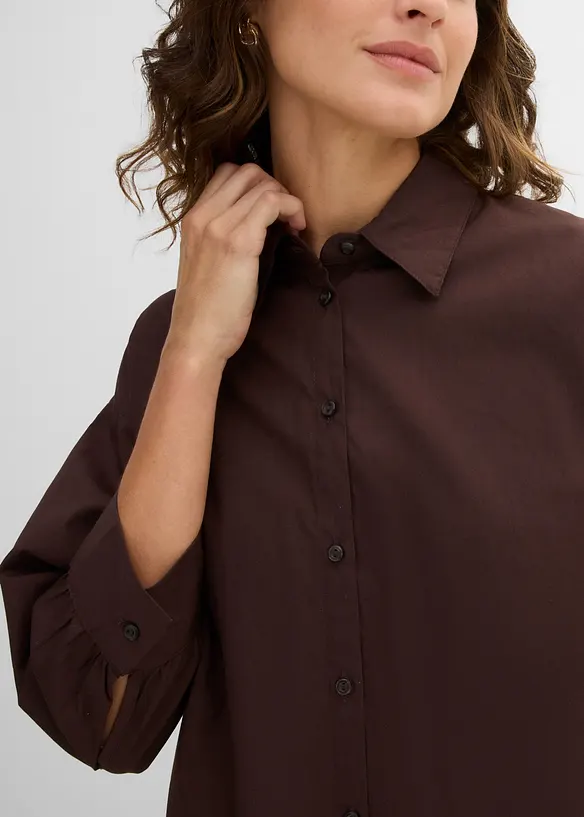 Oversize-Hemd aus Baumwolle mit 3/4 Arm, bonprix