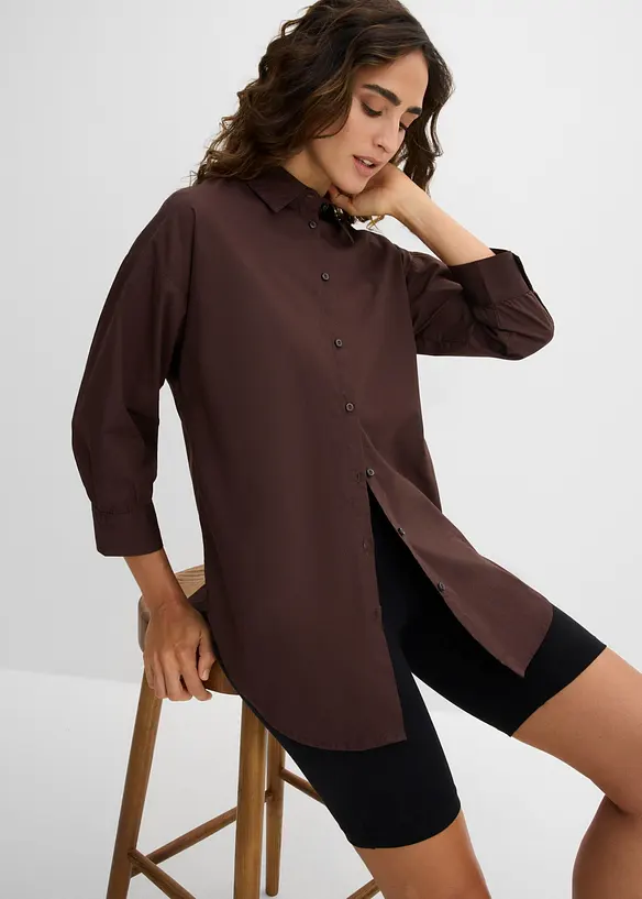 Oversize-Hemd aus Baumwolle mit 3/4 Arm, bonprix