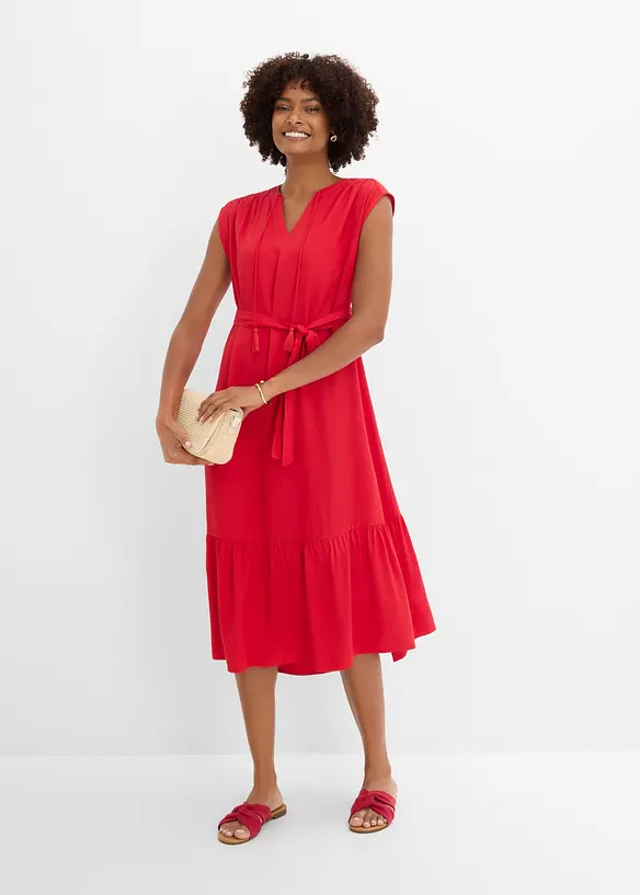 Hemdblusenkleid aus flie&szlig;ender Viscose, bonprix
