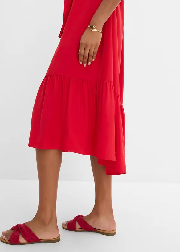 Hemdblusenkleid aus flie&szlig;ender Viscose, bonprix
