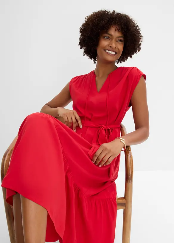 Hemdblusenkleid aus flie&szlig;ender Viscose, bonprix