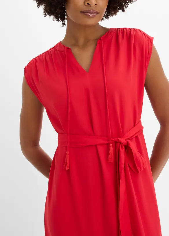 Hemdblusenkleid aus flie&szlig;ender Viscose, bonprix