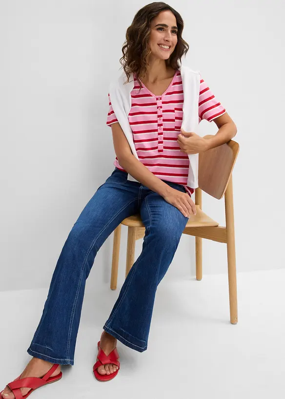 T-shirt en coton m&eacute;lang&eacute;, bonprix