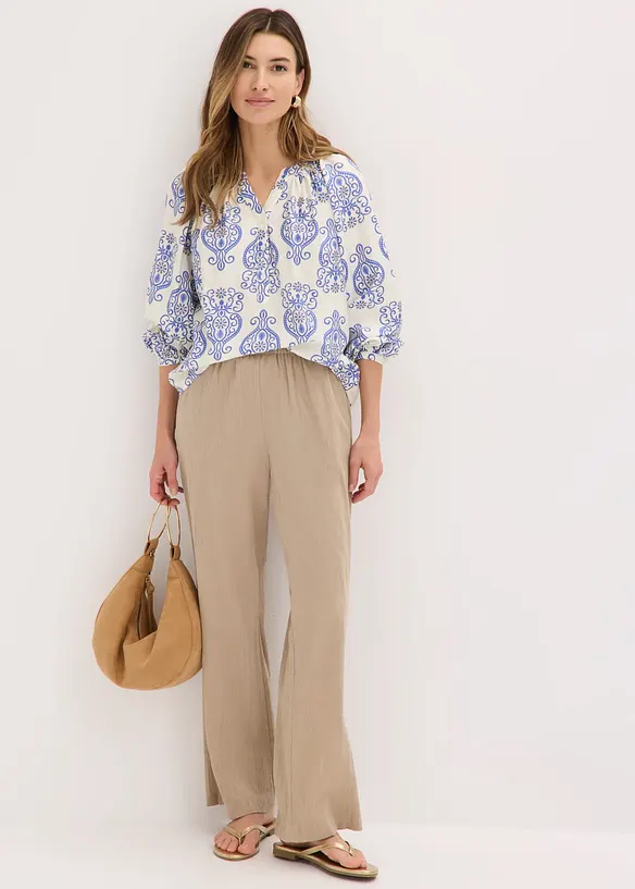 Blouse fluide en viscose m&eacute;lang&eacute;e, bonprix