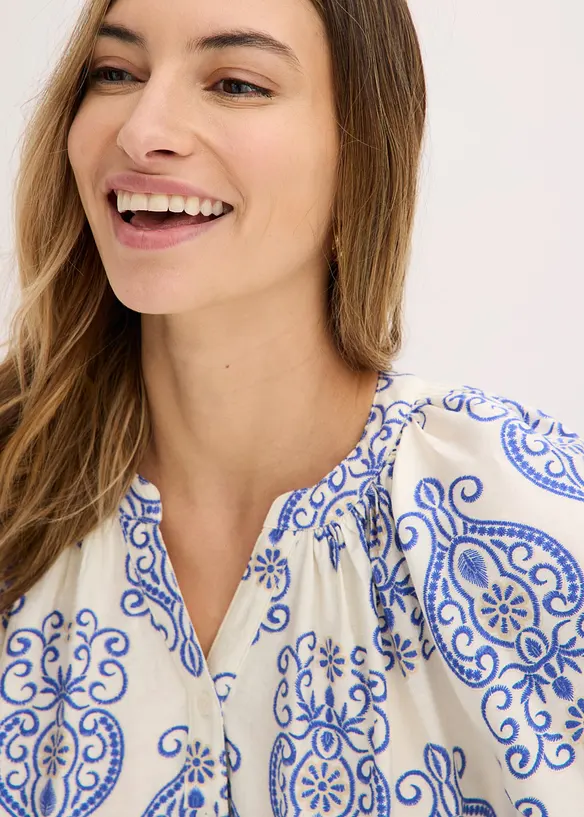 Blouse fluide en viscose m&eacute;lang&eacute;e, bonprix