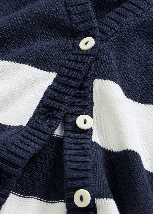 Baumwollstrickjacke mit Streifen, bonprix
