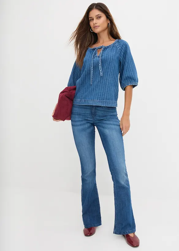 Jean bootcut taille mi-haute, extensible, bonprix