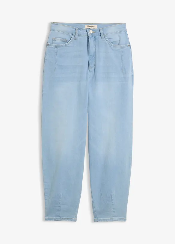 Jean barrel taille haute en coton, bonprix