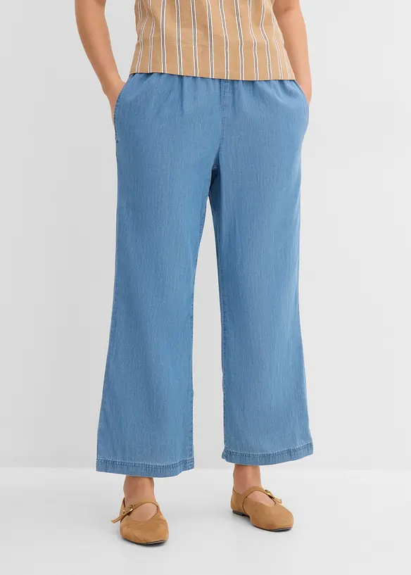 Wide-Leg-Jeans, High Waist, cropped, bonprix