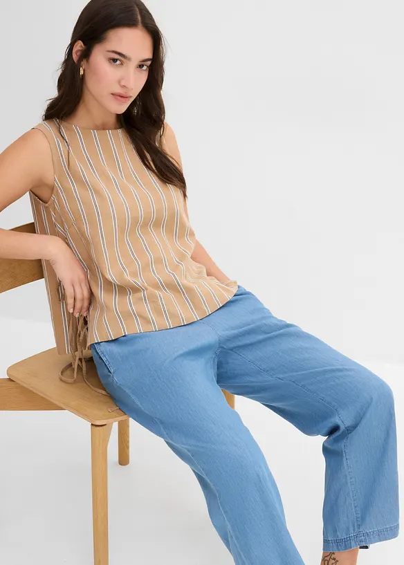 Wide-Leg-Jeans, High Waist, cropped, bonprix