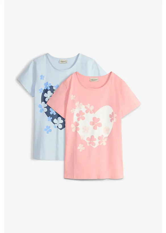 T-Shirt aus reiner Bio-Baumwolle (2er Pack), bonprix