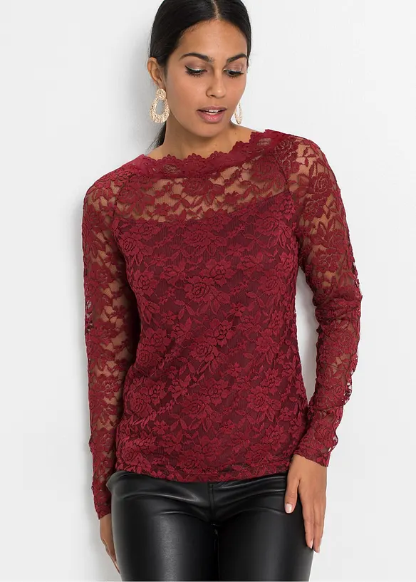 Spitzen-Langarmshirt, bonprix