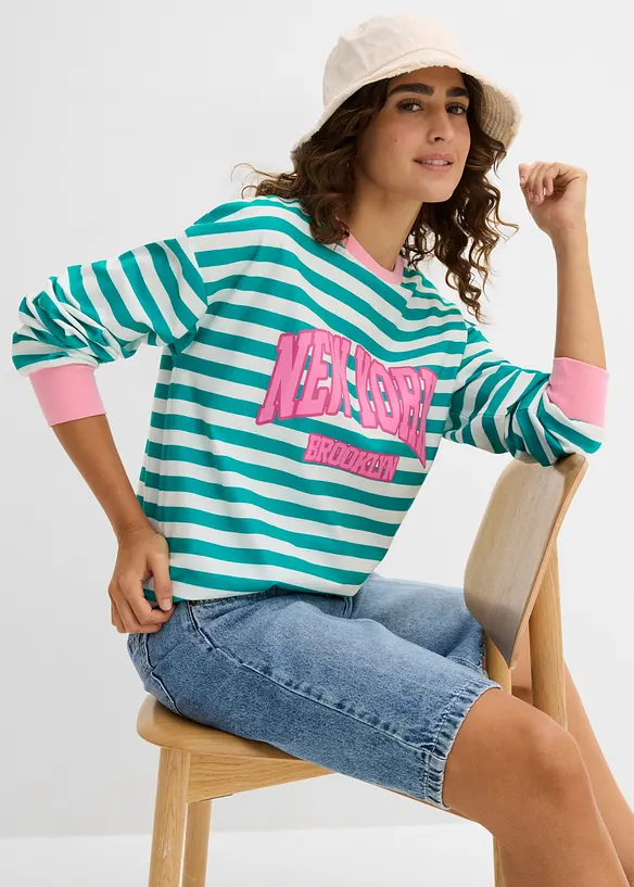 Sweat oversize 100% coton, bonprix