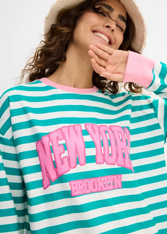 Sweat oversize 100% coton, bonprix