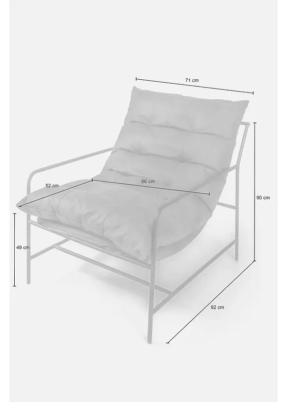 Fauteuil &agrave; pi&eacute;tement en m&eacute;tal, bonprix