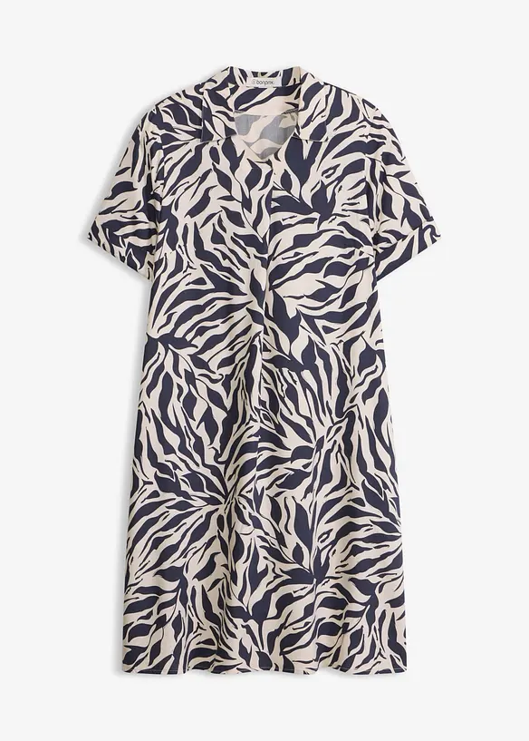 Kleid mit eingelegter Falte aus flie&szlig;ender Viskose, bonprix