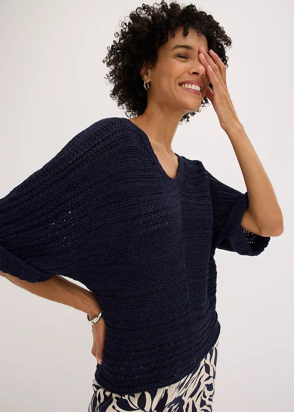 Pull en maille ajour&eacute;e, bonprix