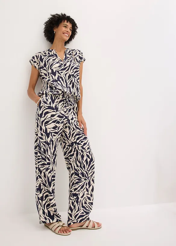 Pantalon taille extensible en viscose fluide, bonprix