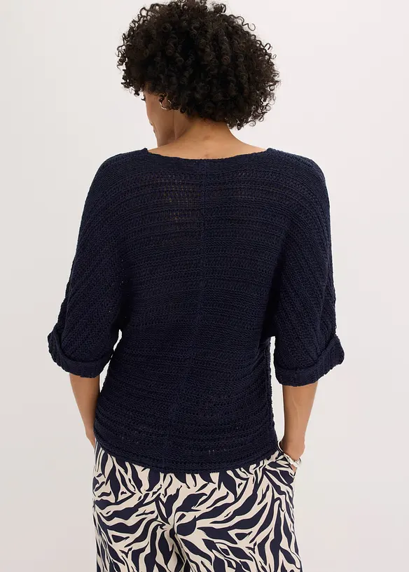 Pull en maille ajour&eacute;e, bonprix