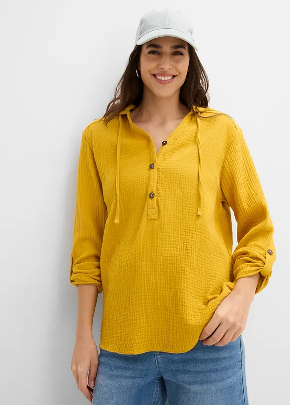Schlupfbluse aus luftigem Musselin, bonprix