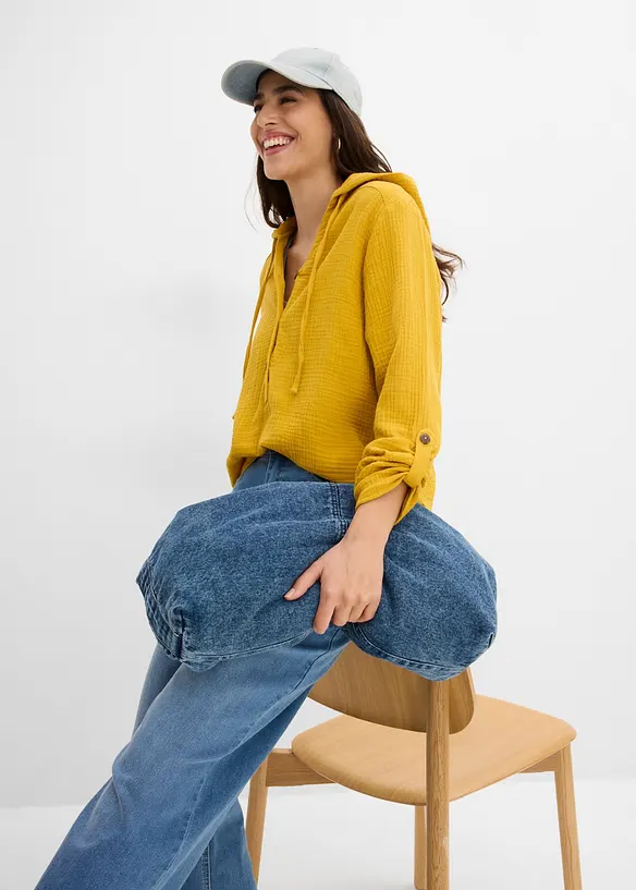 Schlupfbluse aus luftigem Musselin, bonprix