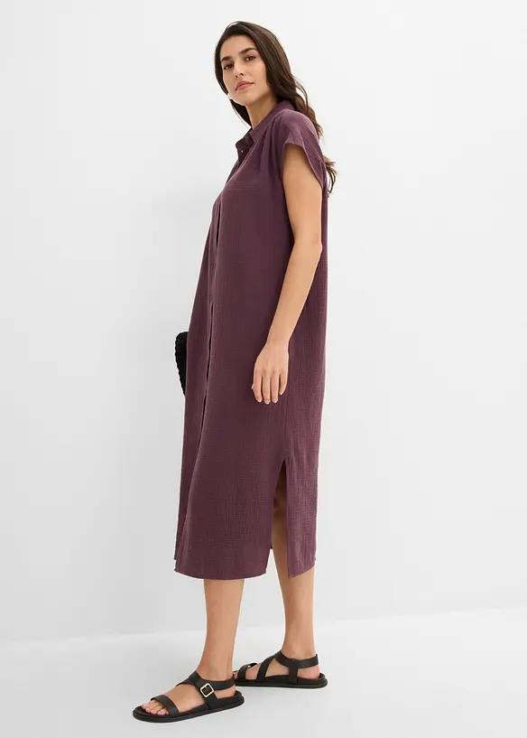 Kaftan-Kleid aus softem Musselin, bonprix