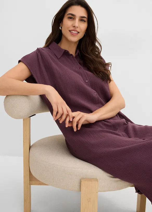 Kaftan-Kleid aus softem Musselin, bonprix