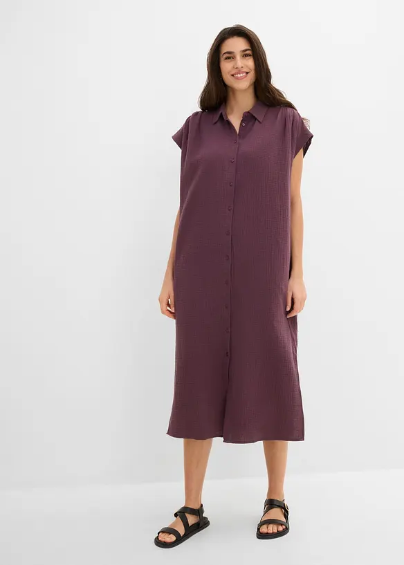 Kaftan-Kleid aus softem Musselin, bonprix