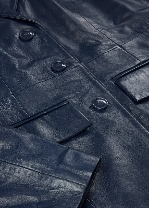 Manteau court en cuir nappa d&rsquo;agneau, bonprix
