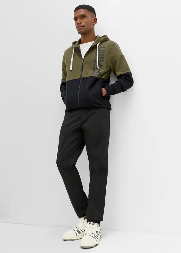 Sweat zipp&eacute; &agrave; capuche 100% coton, bonprix