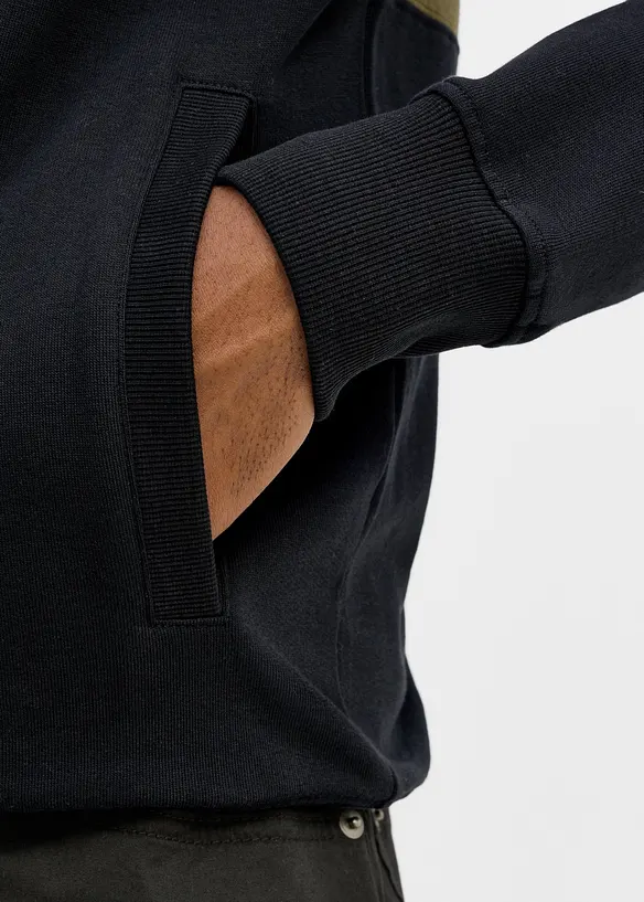 Sweat zipp&eacute; &agrave; capuche 100% coton, bonprix