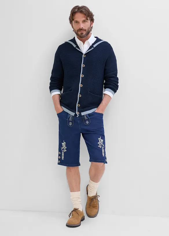 Trachten-Strickjacke aus weichem Baumwollmix, bonprix