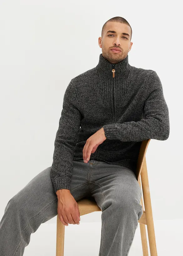 Gilet en maille &agrave; col montant, bonprix