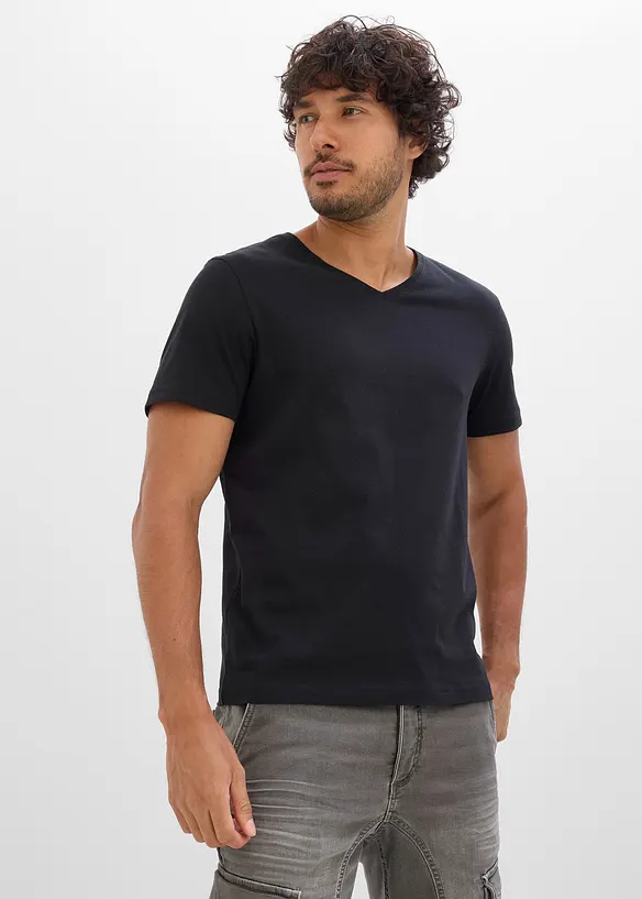 Lot de 3 T-shirts col V, bonprix