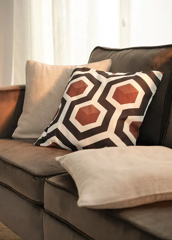Lot de 2 housses de coussin &agrave; motif ethnique, bonprix