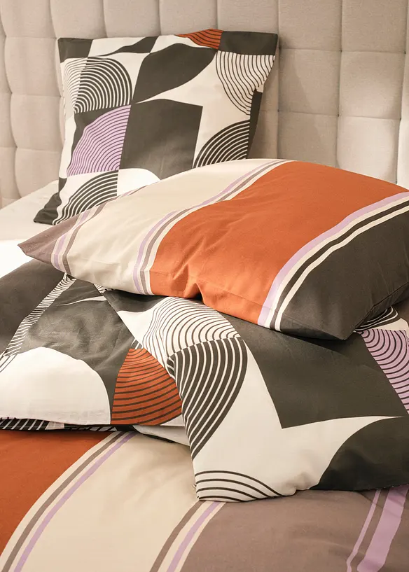 Parure de lit en coton m&eacute;lang&eacute;, bonprix