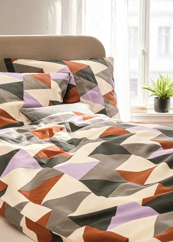 Parure de lit en coton m&eacute;lang&eacute;, bonprix