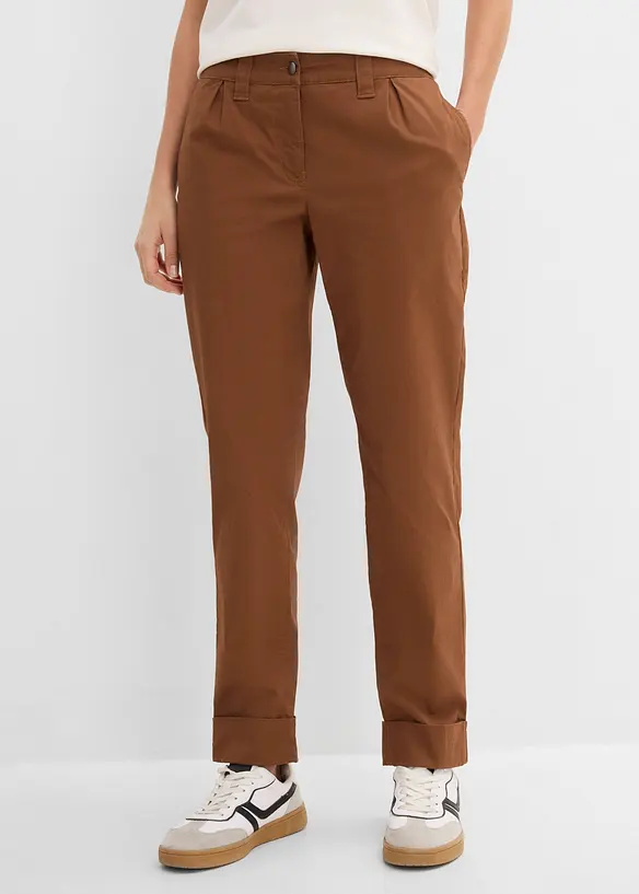 Chinohose aus elastischem Baumwoll-Mix, kn&ouml;chellang, bonprix