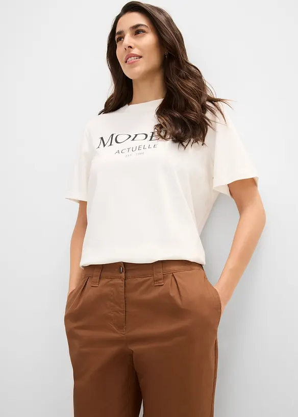 Chinohose aus elastischem Baumwoll-Mix, kn&ouml;chellang, bonprix