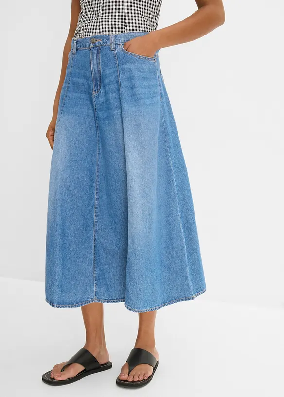 Leichter Jeansrock mit verstellbarem Bund, bonprix