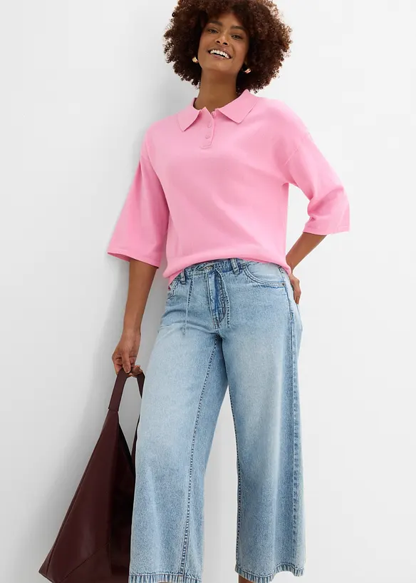 Wide-Leg-Jeans, cropped, bonprix
