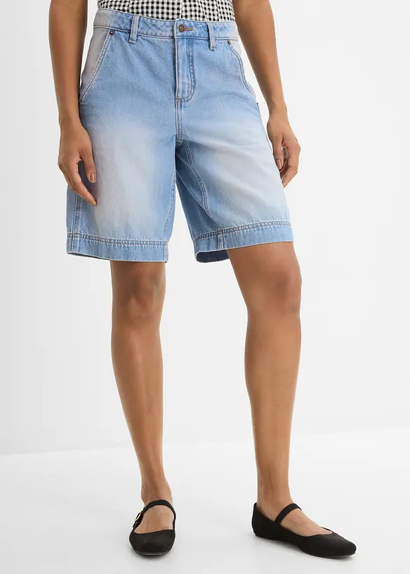 Leichte Jeans-Bermuda Mid Waist, bonprix