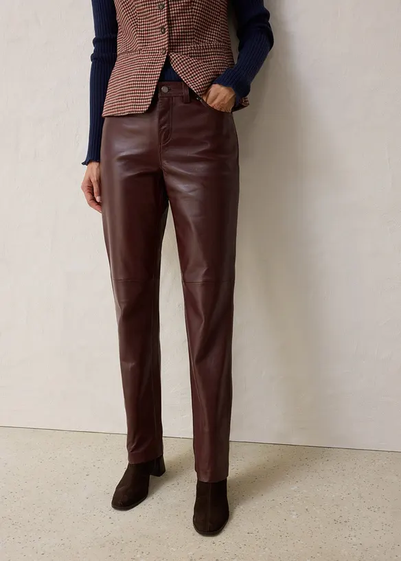 Pantalon en cuir d&rsquo;agneau nappa, bonprix