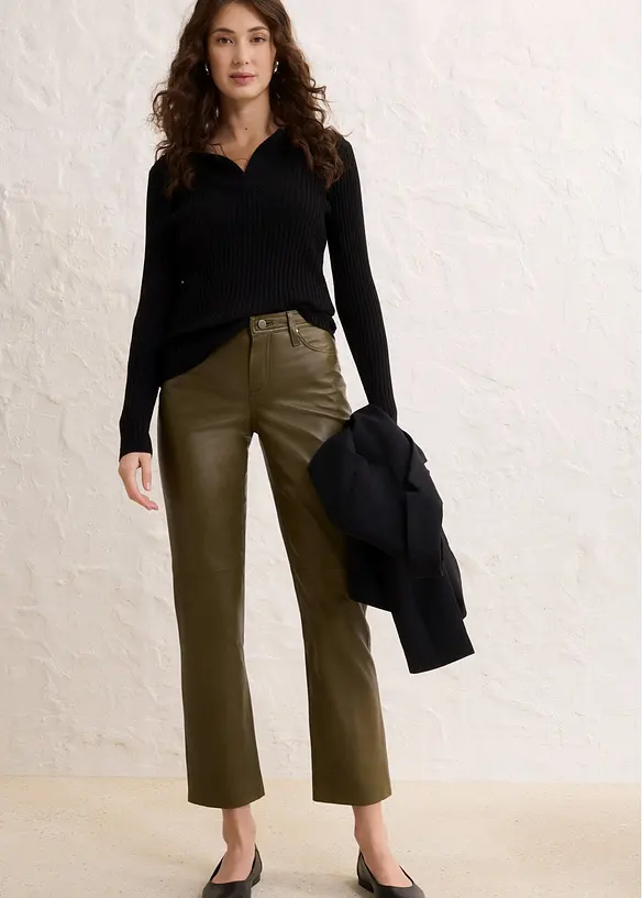 Pantalon en cuir d&rsquo;agneau nappa, bonprix