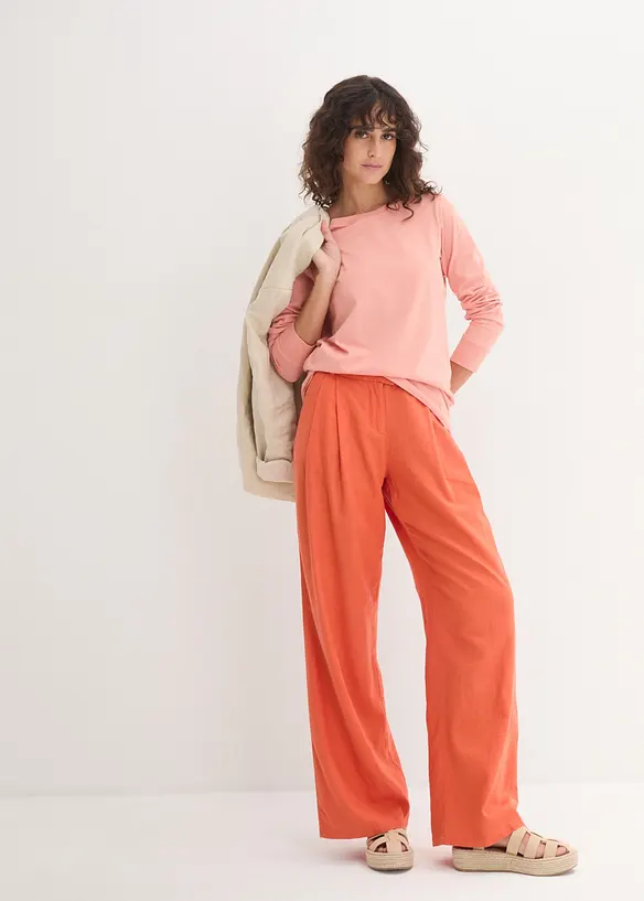 Longshirt mit Rundhalsausschnitt, Langarm (5er Pack), bonprix