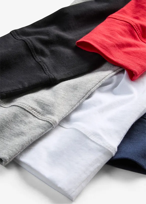 Lot de 5 T-shirts longs &agrave; col rond, manches longues, bonprix