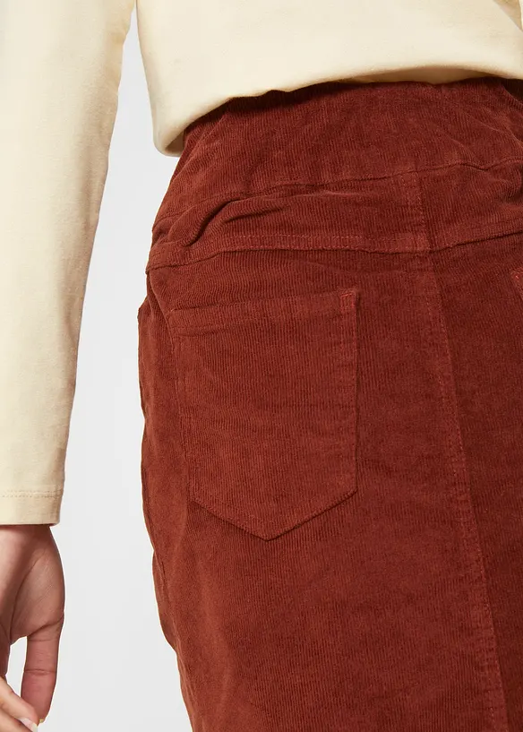 Stretch Baumwoll-Cordrock mit Bequembund, bonprix