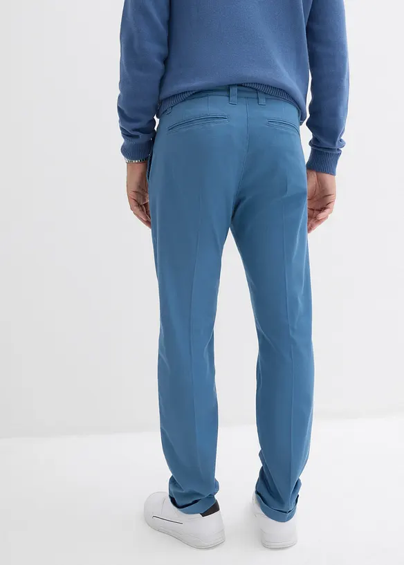 Pantalon droit &agrave; pinces en twill de coton, Regular, bonprix