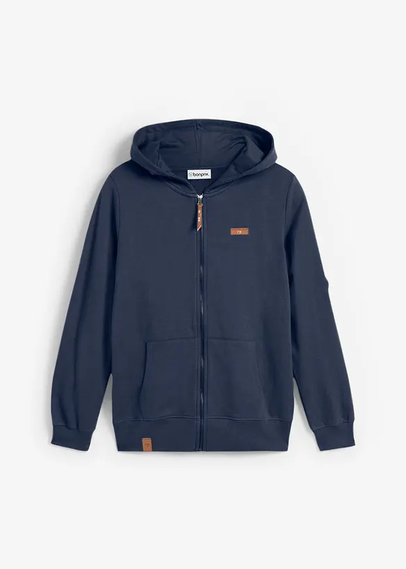 Sweat zipp&eacute; &agrave; capuche, 100% coton, bonprix